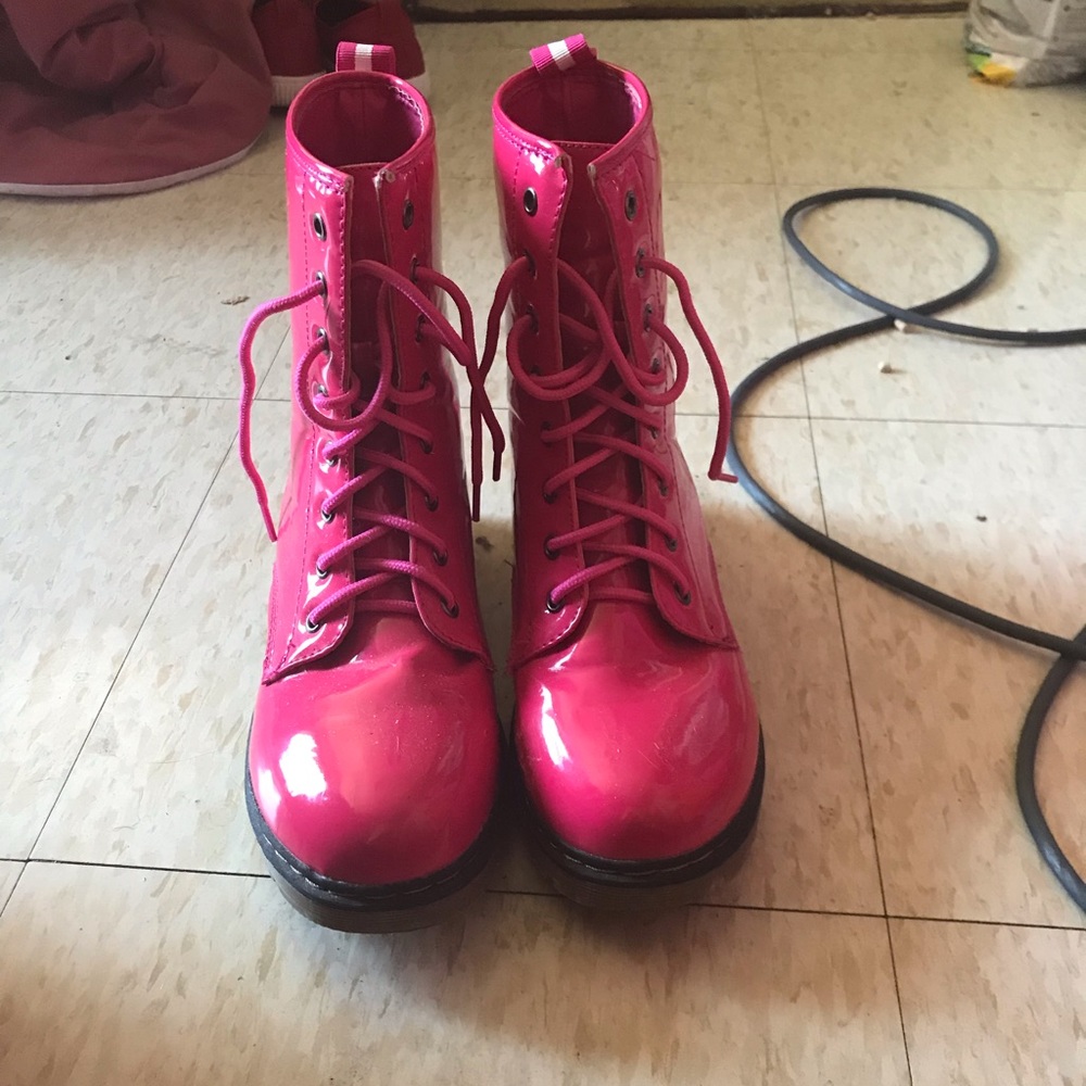 Pink Mock Doc’s Patent Leather